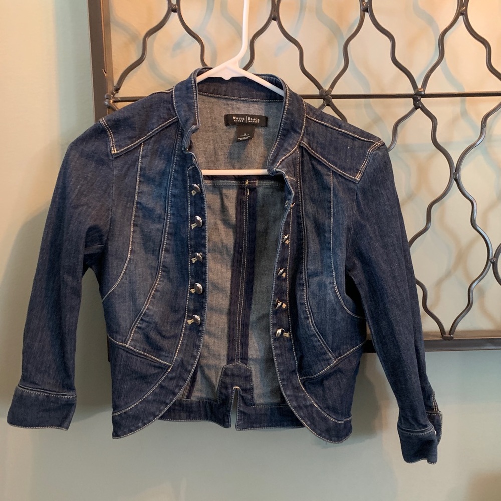 White house black market denim jacket
